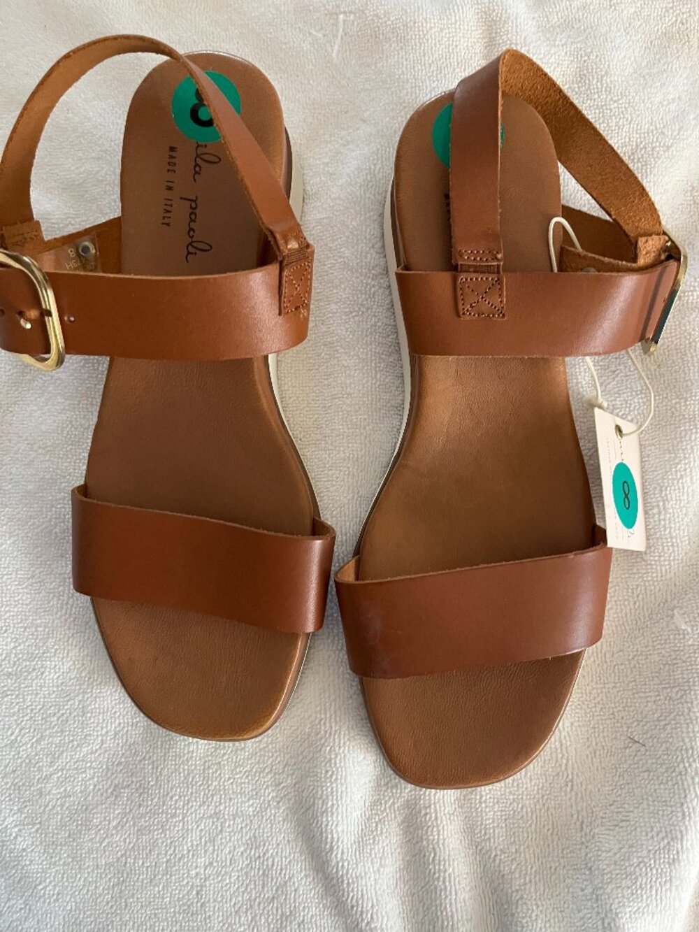 Mila Paoli Sandals Size 8 Medium Brown Leather Upper